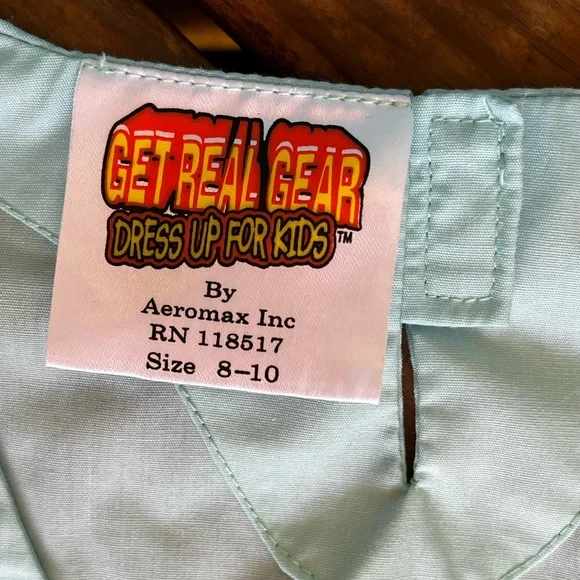 Kids Doctor Physician Costume child Size 8-10 Green Scrubs Stethoscope Get Real - Picture 5 of 9